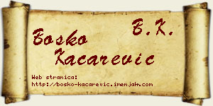 Boško Kačarević vizit kartica